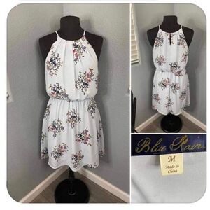 BLUE RAIN FLORAL DRESS 👗 M